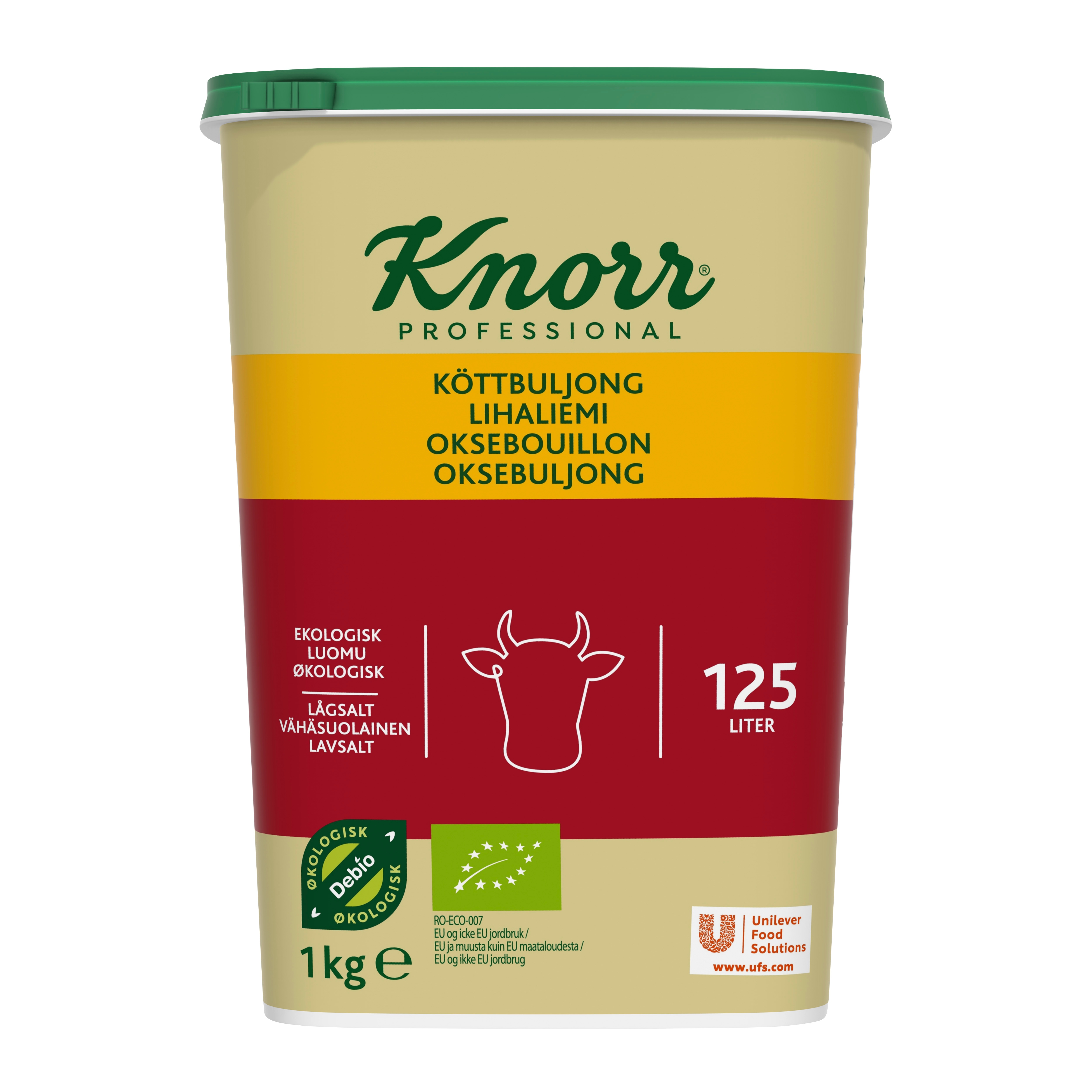 Knorr Köttbuljong, lågsalt, Ekologisk, pulver 3 x1 kg - 
